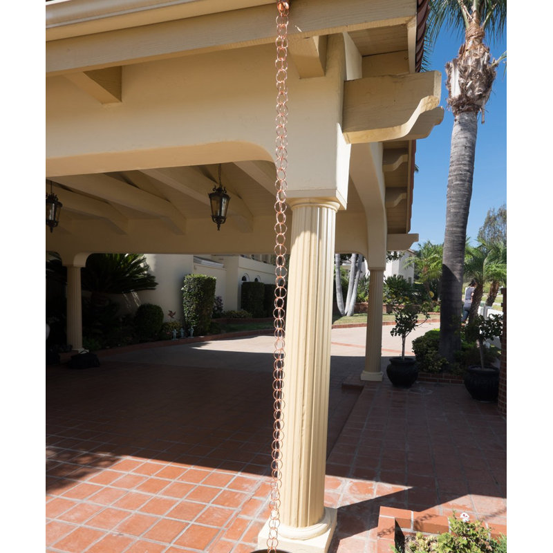 Jemeni Teapot & Teacups Rain Chain - 12 Ft Long, Copper Patina Finish, Decorative Gutter Downspout Replacement